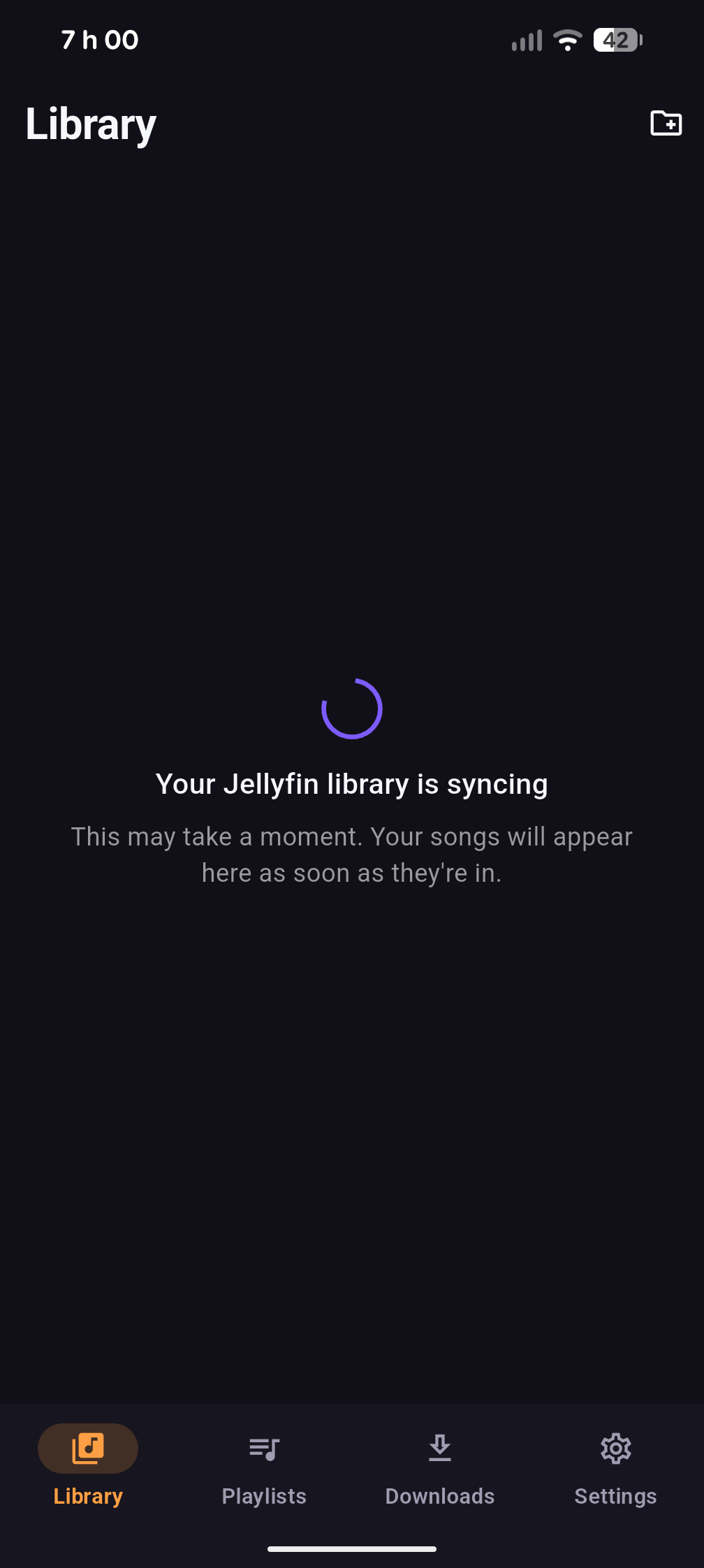 Linthra syncing a Jellyfin library